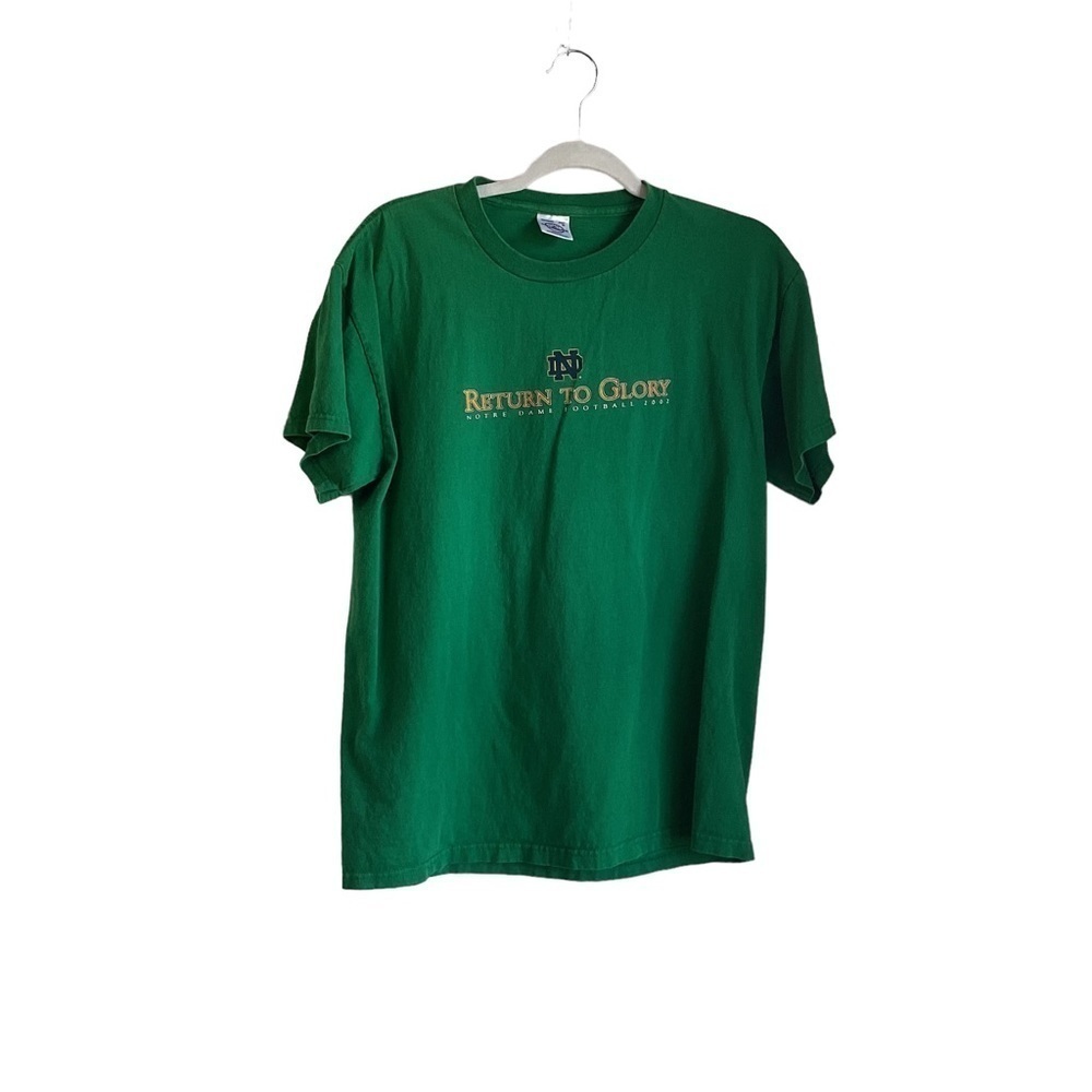 Delta Pro Weight Men’s Notre Dame Green Graphic Tee.  Size M